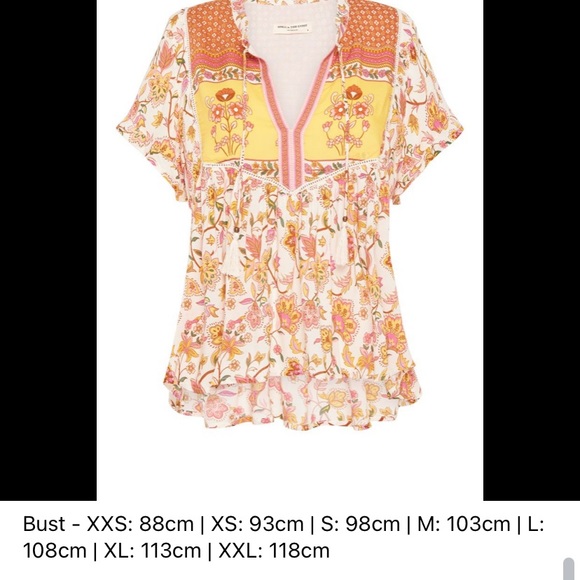 ✨🌙 Spell Portobello Road Short Sleeve Blouse in Honey Dew size S - Picture 3 of 16